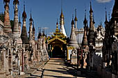 Kakku Pagoda complex. Part of the Buddhist Temple inside the complex. Shan State in Myanmar (Burma). 